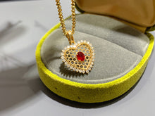 Load image into Gallery viewer, LUOWEND 18K Yellow Gold Natural Ruby Pendant for Women
