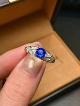 Load image into Gallery viewer, LUOWEND 18K White Gold Natural Sapphire Ring for Women
