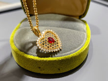 Load image into Gallery viewer, LUOWEND 18K Yellow Gold Natural Ruby Pendant for Women
