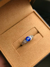 Load image into Gallery viewer, LUOWEND 18K White Gold Natural Sapphire Ring for Women
