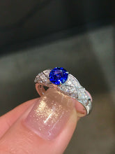 Load image into Gallery viewer, LUOWEND 18K White Gold Natural Sapphire Ring for Women
