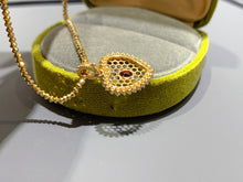 Load image into Gallery viewer, LUOWEND 18K Yellow Gold Natural Ruby Pendant for Women
