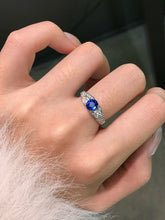 Load image into Gallery viewer, LUOWEND 18K White Gold Natural Sapphire Ring for Women
