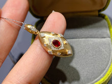 Load image into Gallery viewer, LUOWEND 18K Yellow Gold Natural Ruby Pendant for Women
