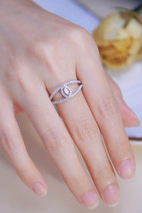 LUOWEND 18K White Gold Real Natural Diamond Ring for Women