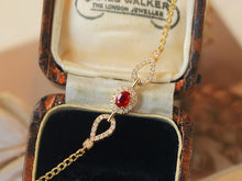 Load image into Gallery viewer, LUOWEND 18K Yellow Gold Natural Ruby Bracelet for Women
