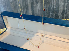 Load image into Gallery viewer, LUOWEND 18K Yellow Gold Natural Ruby Necklace for Women

