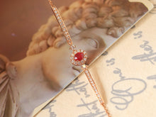 Load image into Gallery viewer, LUOWEND 18K Rose Gold Natural Ruby Bracelet for Women
