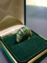 Load image into Gallery viewer, LUOWEND 18K Yellow Gold Natural Emerald Ring for Women
