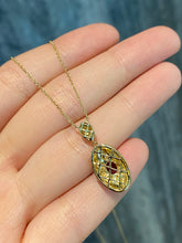 Load image into Gallery viewer, LUOWEND 18K Yellow Gold Natural Ruby Pendant for Women
