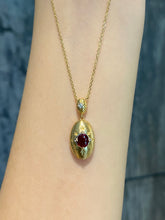 Load image into Gallery viewer, LUOWEND 18K Yellow Gold Natural Ruby Pendant for Women
