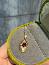 Load image into Gallery viewer, LUOWEND 18K Yellow Gold Natural Ruby Pendant for Women
