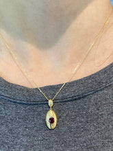 Load image into Gallery viewer, LUOWEND 18K Yellow Gold Natural Ruby Pendant for Women
