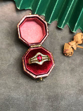 Load image into Gallery viewer, LUOWEND 18K Yellow Gold Natural Ruby Ring for Women
