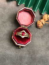 Load image into Gallery viewer, LUOWEND 18K Yellow Gold Natural Ruby Ring for Women
