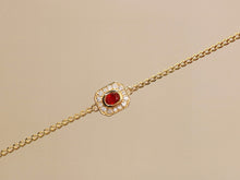 Load image into Gallery viewer, LUOWEND 18K Yellow Gold Natural Ruby Bracelet for Women

