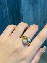 Load image into Gallery viewer, LUOWEND 18K Yellow Gold Natural Diamond Ring for Women
