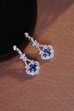 Load image into Gallery viewer, LUOWEND 18K White Gold Real Natural Diamond Natural Sapphire Earrings for Women
