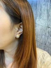 Load image into Gallery viewer, LUOWEND 18K Yellow Gold Natural Diamond Earrings for Women
