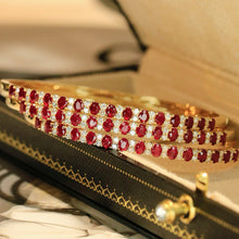 Load image into Gallery viewer, LUOWEND 18K Yellow Gold Natural Ruby Bangle for Women
