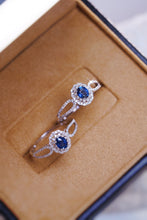 Load image into Gallery viewer, LUOWEND 18K White Gold Natural Diamond and Sapphire Ring for Women

