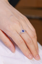 Load image into Gallery viewer, LUOWEND 18K White Gold Natural Diamond and Sapphire Ring for Women

