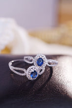 Load image into Gallery viewer, LUOWEND 18K White Gold Natural Diamond and Sapphire Ring for Women
