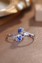 Load image into Gallery viewer, LUOWEND 18K White Gold Natural Diamond and Sapphire Ring for Women
