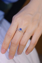 Load image into Gallery viewer, LUOWEND 18K White Gold Natural Diamond and Sapphire Ring for Women
