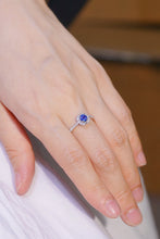 Load image into Gallery viewer, LUOWEND 18K White Gold Natural Diamond and Sapphire Ring for Women
