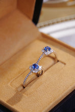 Load image into Gallery viewer, LUOWEND 18K White Gold Natural Diamond and Sapphire Ring for Women
