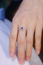 Load image into Gallery viewer, LUOWEND 18K White Gold Natural Diamond and Sapphire Ring for Women
