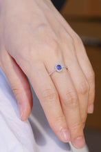 Load image into Gallery viewer, LUOWEND 18K White Gold Natural Diamond and Sapphire Ring for Women
