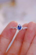 Load image into Gallery viewer, LUOWEND 18K White Gold Natural Diamond and Sapphire Ring for Women
