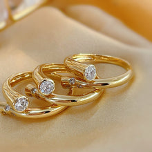 Load image into Gallery viewer, LUOWEND 18K Yellow Gold Natural Diamond Ring for Women
