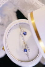 Load image into Gallery viewer, LUOWEND 18K White Gold Natural Diamond and Sapphire Ring for Women

