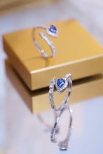 Load image into Gallery viewer, LUOWEND 18K White Gold Natural Diamond and Sapphire Ring for Women
