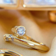 Load image into Gallery viewer, LUOWEND 18K Yellow Gold Natural Diamond Ring for Women

