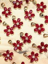 Load image into Gallery viewer, LUOWEND 18K Yellow Gold Natural Ruby Pendant Necklace for Women
