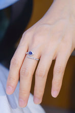 Load image into Gallery viewer, LUOWEND 18K White Gold Natural Diamond and Sapphire Ring for Women
