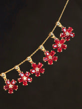 Load image into Gallery viewer, LUOWEND 18K Yellow Gold Natural Ruby Pendant Necklace for Women
