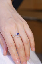 Load image into Gallery viewer, LUOWEND 18K White Gold Natural Diamond and Sapphire Ring for Women
