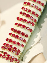 Load image into Gallery viewer, LUOWEND 18K Yellow Gold Natural Ruby Ring for Women
