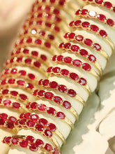 Load image into Gallery viewer, LUOWEND 18K Yellow Gold Natural Ruby Ring for Women

