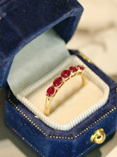 Load image into Gallery viewer, LUOWEND 18K Yellow Gold Natural Ruby Ring for Women
