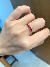 Load image into Gallery viewer, LUOWEND 18K Yellow Gold Natural Ruby Ring for Women
