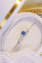 Load image into Gallery viewer, LUOWEND 18K White Gold Natural Diamond and Sapphire Ring for Women
