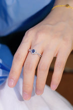 Load image into Gallery viewer, LUOWEND 18K White Gold Natural Diamond and Sapphire Ring for Women
