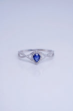 Load image into Gallery viewer, LUOWEND 18K White Gold Natural Diamond and Sapphire Ring for Women
