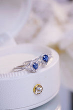 Load image into Gallery viewer, LUOWEND 18K White Gold Natural Diamond and Sapphire Ring for Women
